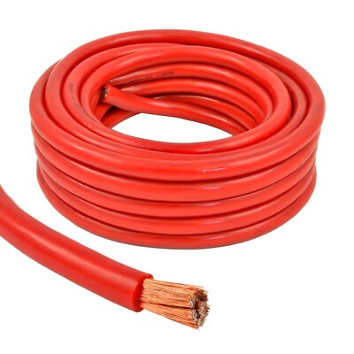4 Gauge 25 Feet High Performance Amplifier Power Cable (Red)