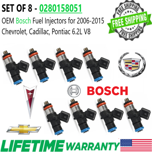 OEM Bosch x8 Fuel Injectors for 20062015 Chevy Cadillac Pontiac 6.2