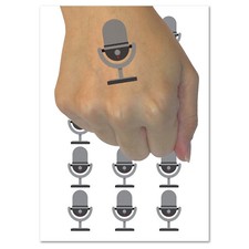 Podcast Broadcast Microphone Temporary Tattoo Water Resistant Fake Body Art Set
