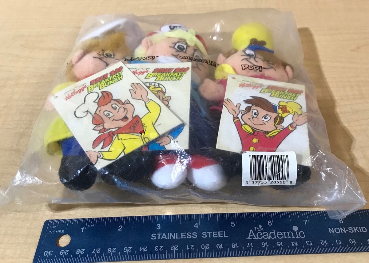Sealed* Set Of 3 KELLOGG'S RICE KRISPIES Plush Dolls: SNAP-CRACKLE