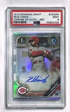 2019 Rece Hinds /499 Bowman Draft Chrome 1st Bowman Refractor Auto CDA-RH PSA 9