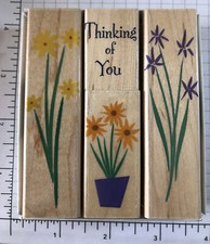 Hero Arts Flower Fancy Notes wood mount rubber stamp set