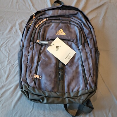 Adidas Prime 6 5-Pocket Laptop Backpack, Stone Wash Carbon/Carbon Grey/Rose Gold