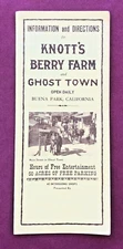 1950S KNOTTS BERRY FARM GHOST TOWN INFO DIRECTIONS BROCHURE W CHIX DINNER MENU
