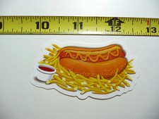 HOTDOG FRIES SMALL STICKER DECAL RESTAURANT FOOD TRUCK LOGO EAT MENU