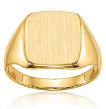 10K Solid Yellow Gold Custom Engraved Signet Ring