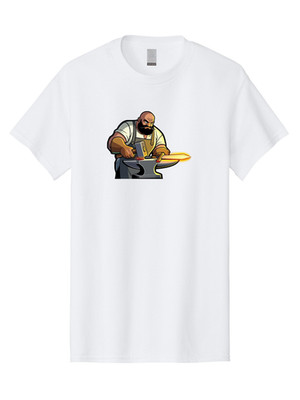 Blacksmith-At-Work Mens Graphic Tee, 100% Cotton, Casual Summer Wear