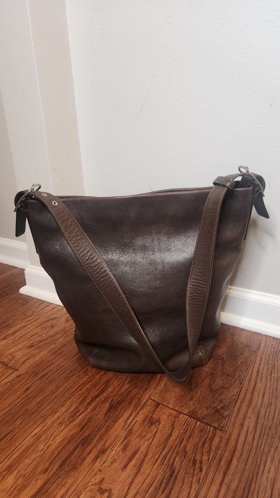 Old Coach Bucket Type Shoulder Bag Leather Dark Brown Mint from japan