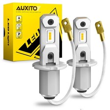 Auxito Auto H3 Led Fog Driving Light Canbus Bulbs Kit 3000k Golden Yellow 4000lm