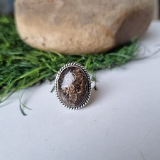 Natural Turritella Agate Gemstone Ring 925 Sterling Silver Ring Gift her BT604