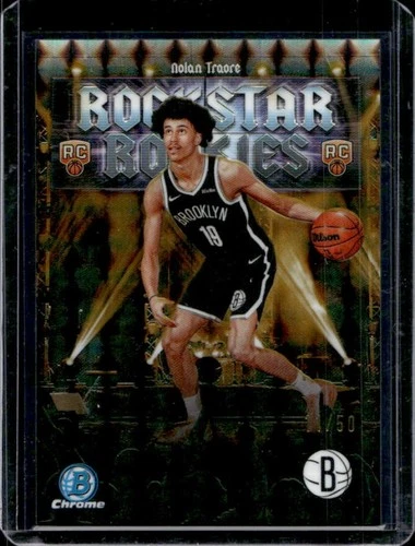 2025-26 Bowman Nolan Traore Chrome Rockstar Rookies RC Gold Geometric #/50