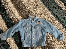 Vintage 90s Disney Mickey Mouse Classic Denim Jean Jacket Kids Size S 5-6 