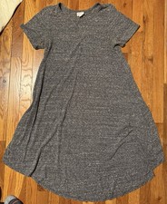 LuLaRoe Carly Dress Gray Heathered Short Sleeve High-Low knee XXS extra 2xs