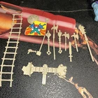 Vintage MOTU Castle Grayskull Parts Lot Ladder Pistol Weapons Flag  1981 He-Man