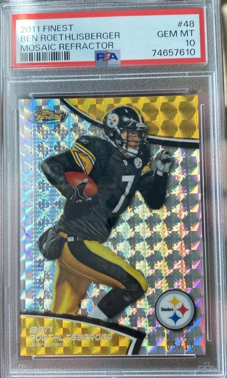 2011 Topps Finest Ben Roethlisberger Mosaic Refractor/10 PSA 10 Pop 1