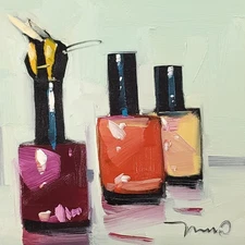 Jose Trujillo Art PRINT 16x16 Collectible Artist Painting Nail Polish Still Life