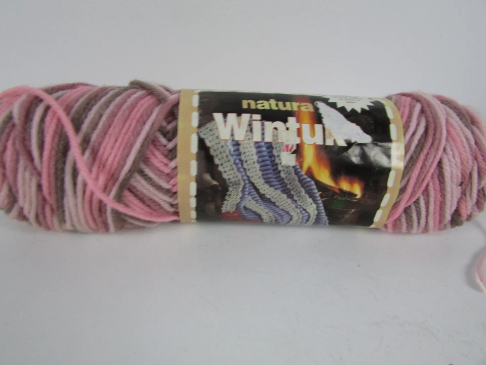Natura Wintuk DuPont Orlon Yarn Skeins Royal Blue Pink Dusty Roses Lot of 3 - Image 2 of 4