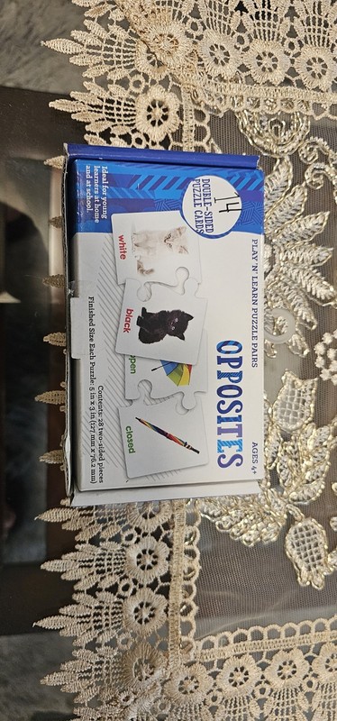 Bendon "Opposites" flash card set 14 Double-Sided Puzzle Cards