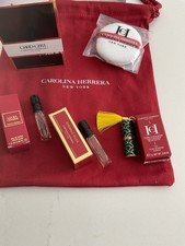 CAROLINA HERRERA REB COSMETIC BAG WITH MINI LIPSTICK, 3 X PERFUMES, MAKE UP NEW!