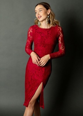 Joyfolie Iman Dress in Barberry Womens XL Elegant Comfortable Stylish Dress