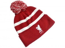 Liverpool Football Club Official Bobble Knitted Striped Hat Red/White Breakaway
