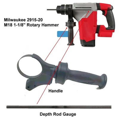 Milwaukee 2915-20 M18 SDS Rotary HAMMER DRILL Replacement Depth Gauge Rod Handle