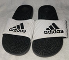 Adidas Voloossage Slides Sandals White Black Slip On AQ5907 Women's Size 8 GUC — photo 2
