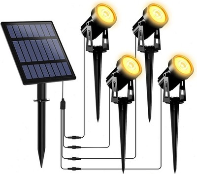 4 IN 1 LED Solar Spotlights Landscape Lights Outdoor Lawn Pathway Driveway Lamps
