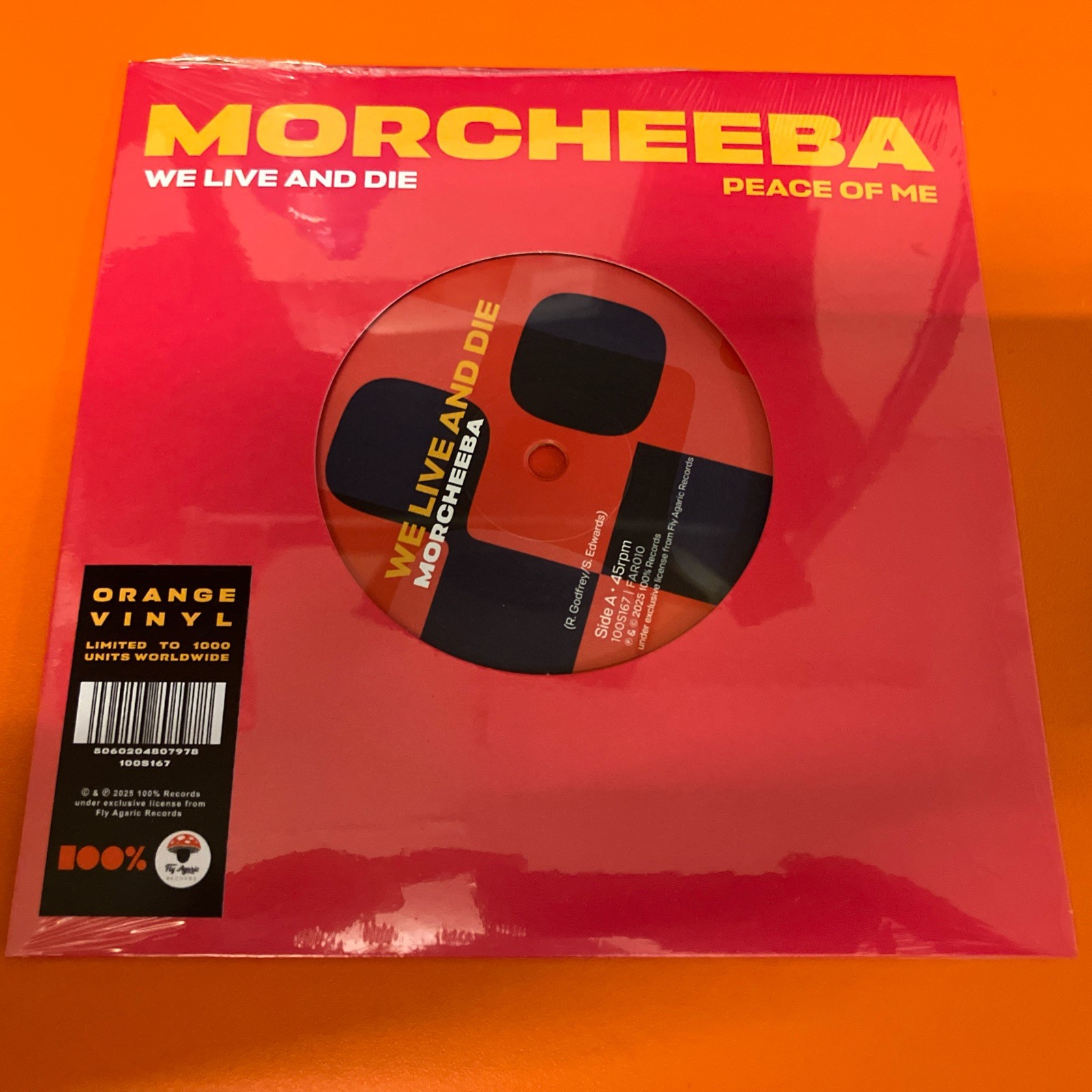 MORCHEEBA - We Live And Die/Peace Of Me LTD ORANGE 7” VINYL RSD 2025 NEW SEALED