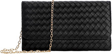 Black Crossbody Bag Women Small Purse w/ Chain  Card Slots