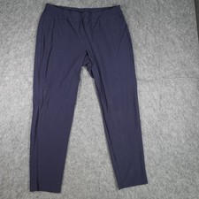 Eileen Fisher Pants Women Large Blue Crepe Ankle Stretch Knit Pull On Comfort
