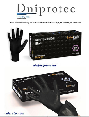 NitrilGrip Black Einweg Arbeitshandschuhe Puderfrei Gr M 500 Stück 10 x 50 St.