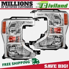 For 2020-2022 Ford F-250 F-350 Super Duty Halogen Type Headlight Driver+Right