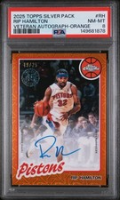 2025 SILVER PACK 80-81 CHROME BASKETBALL ORANGE RIP HAMILTON /25 PSA 8 AUTO