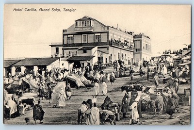 Morocco Postcard Hotel Cavilla Grand Soko Tangier c1910 Unposted Antique