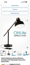 OttLite Wellness Series LED Desk Light Organizer Lamp  Wireless Charging Stand.