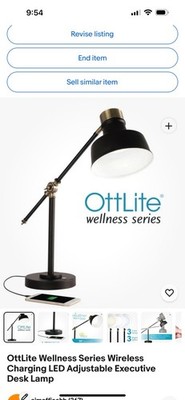 OttLite Wellness Series LED Desk Light Organizer Lamp & Wireless Charging Stand.