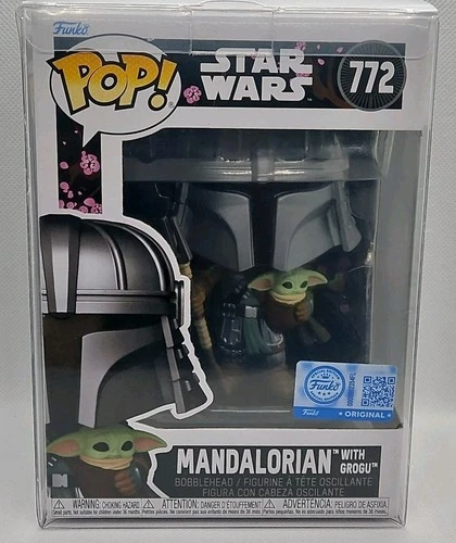 Funko Special Edition Pop Star Wars Mandalorian with Grogu 772 Bobble +Protector