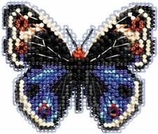 Mill Hill 2017 Spring Bouquet Beaded Cross Stitch kit  Blue Pansy Butterfly