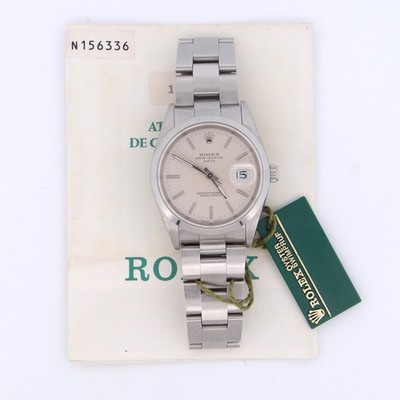 Rolex 15200 Date Silver Stick Dial Oyster Bracelet with 1993 Papers & Tag