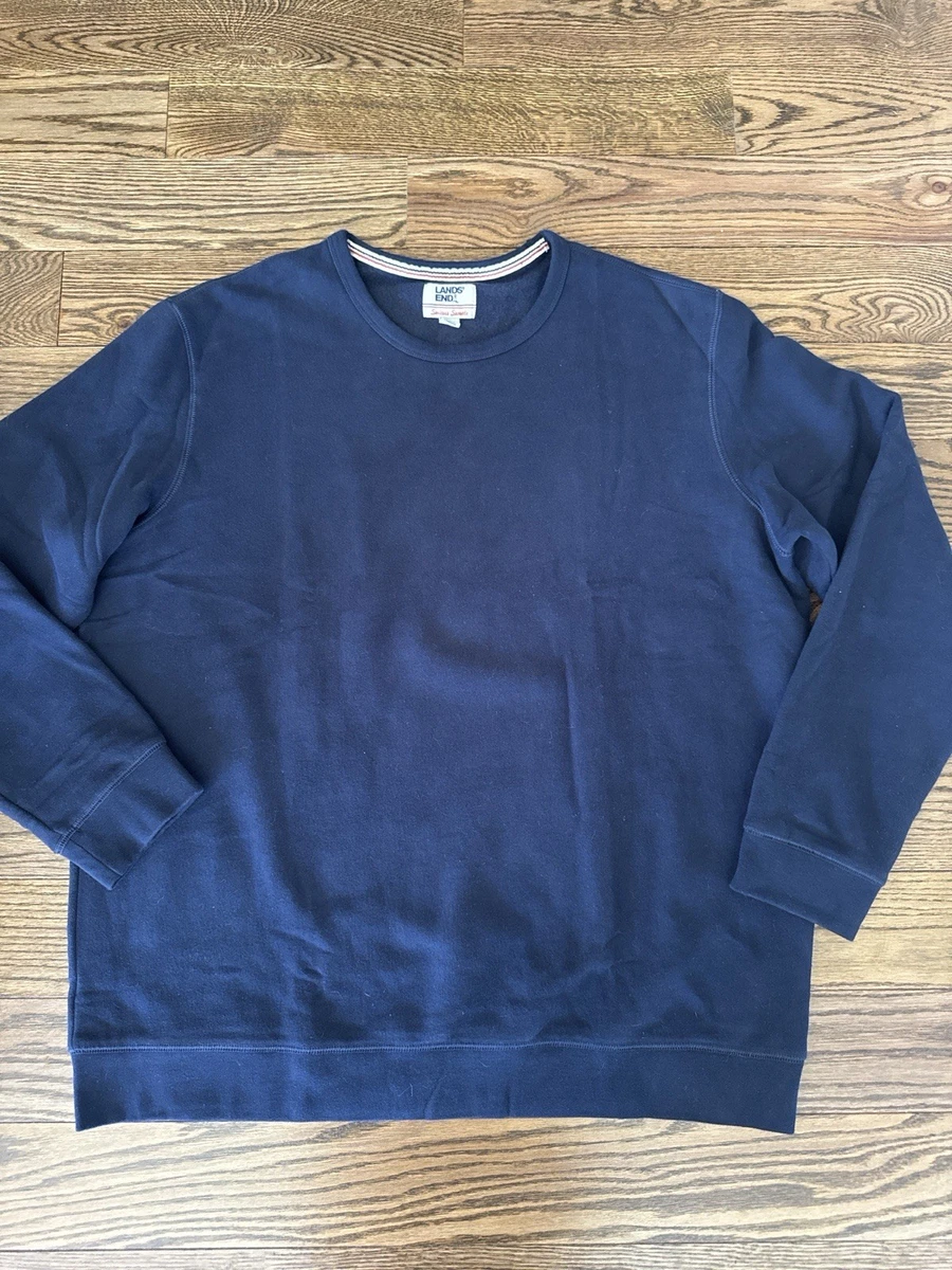 Lands' End Sweat-shirt à manches longues et col rond pour homme