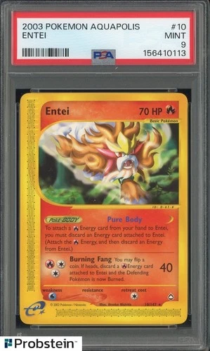 2003 Pokemon Aquapolis #10 Entei PSA 9 MINT