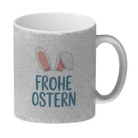 Frohe Ostern Glitzer-Kaffeebecher Mit Niedlichen Hasenohren
