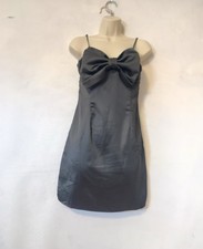 Forever21 mini Black satin bow dress size Small Babydoll