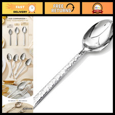 12-Piece Hammered Dinner Spoons Set, 8.09" 18/10 Stainless Steel Flatware