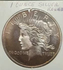 1 ounce Silver Round Peace MS/BU Rare Mint State Encapsulated