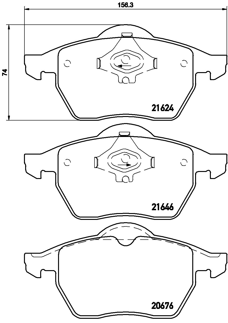 Für BREMBO P 85 036 HAM PADS. FRONT AUDI/ VW PASSAT 94-96 - Bild 5