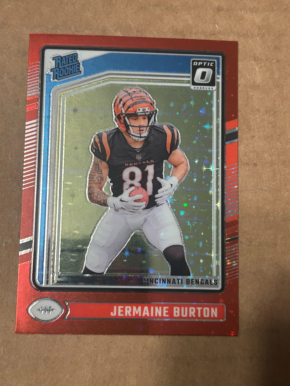 2024 Panini  Optic - Rated Rookie Jermaine Burton #251 Red Prizm stars  /125