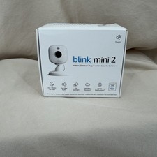 Blink Mini 2 Indoor and Outdoor White Plug-in Smart Security Camera HD Night