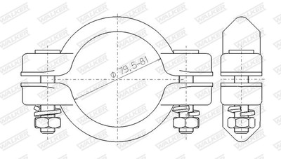 WALKER 86219 Klemmstück, Abgasanlage für CITROËN,FIAT,LANCIA,MERCEDES-BENZ,NISSA